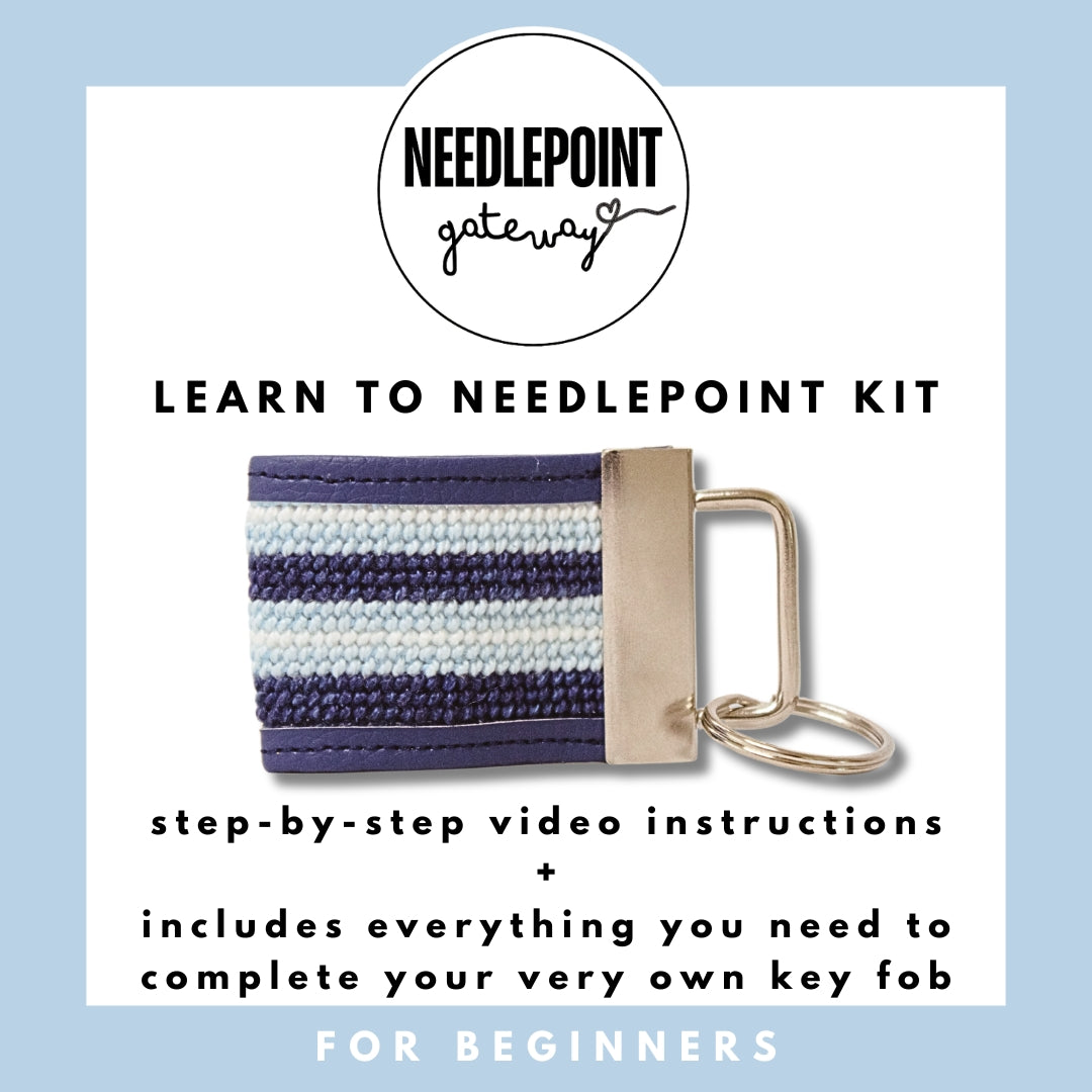 Needlepoint Key Fob Kit - blues