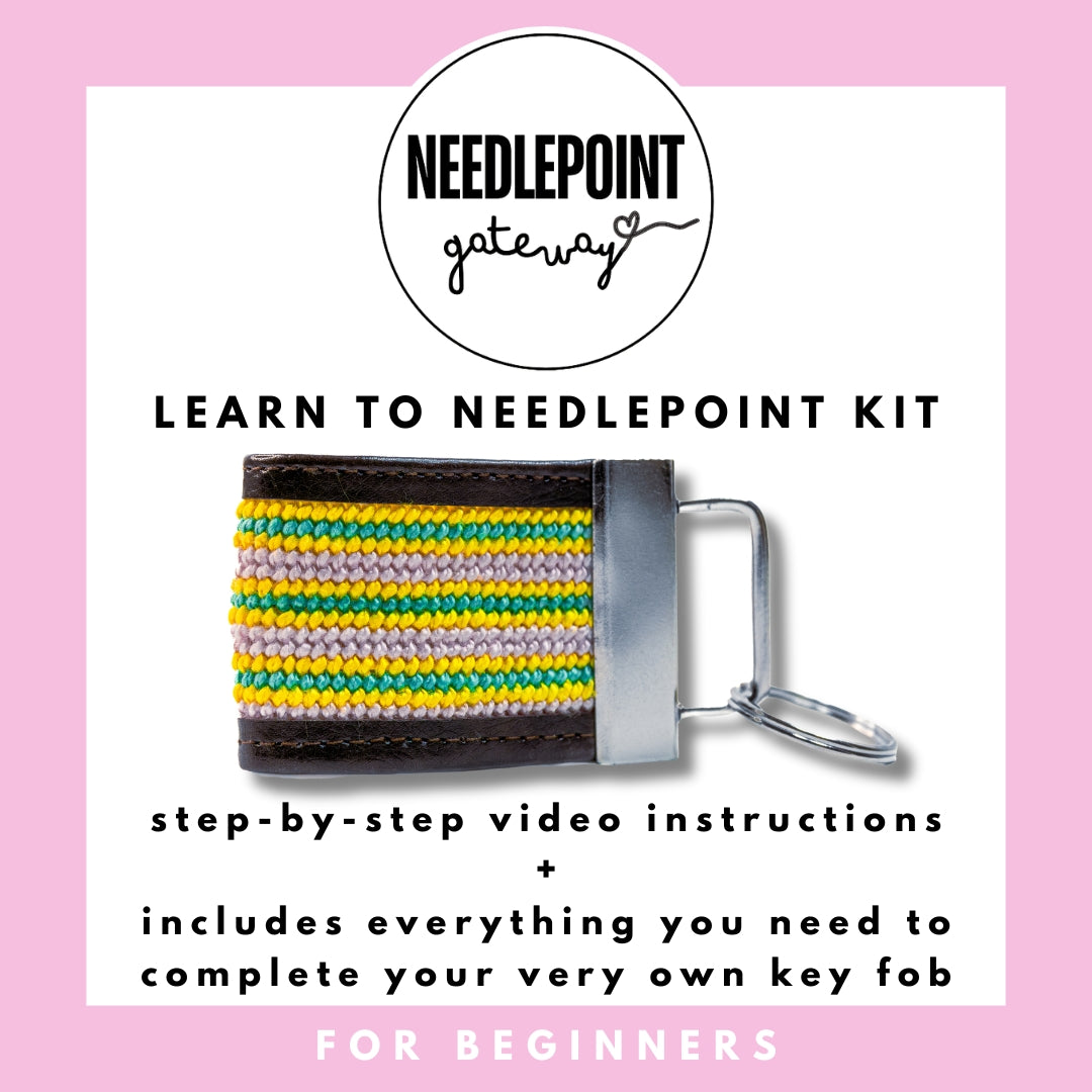 Needlepoint Key Fob Kit - pink